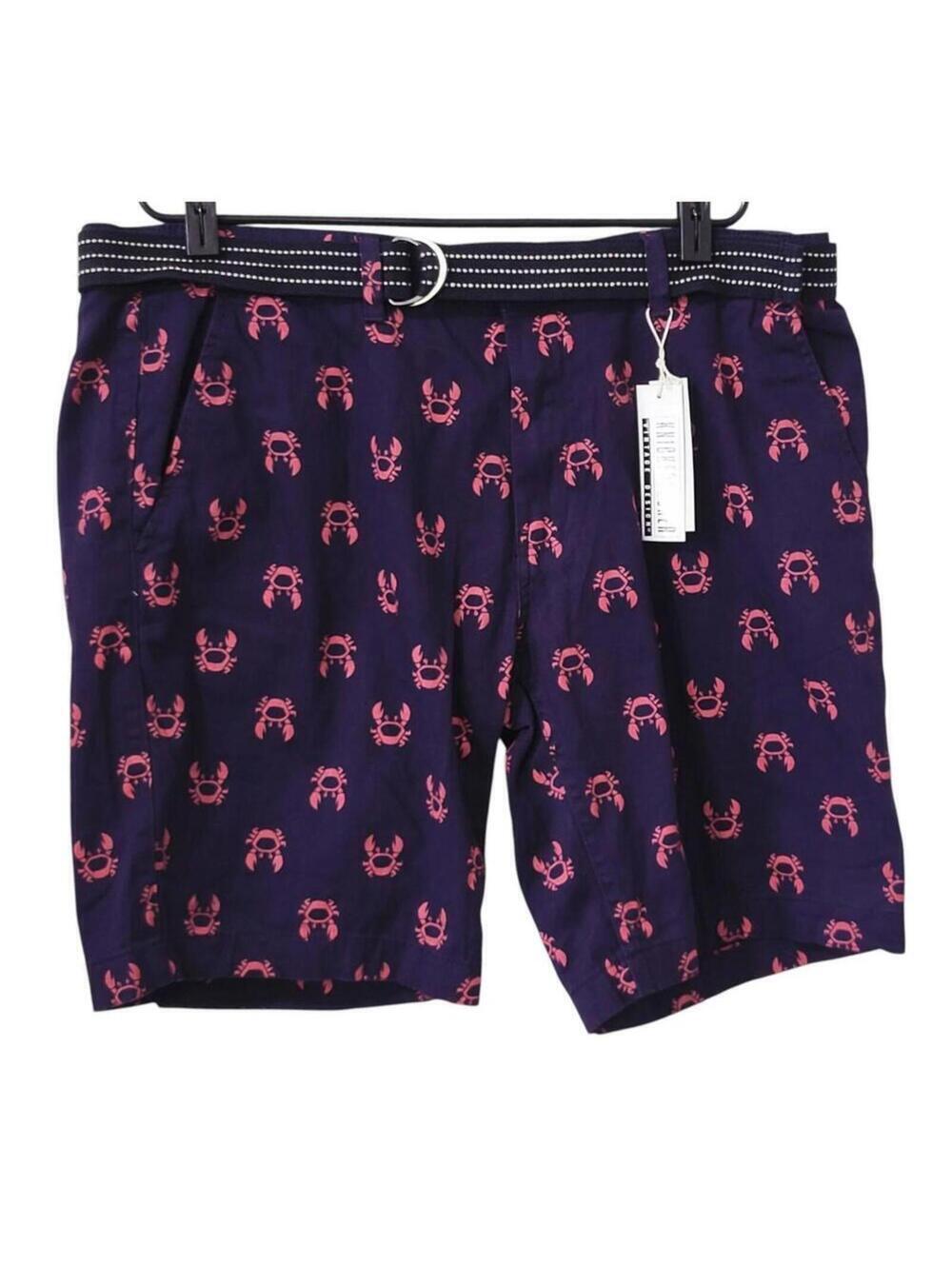 NWT Knickerbocker Vintage Design Chino Shorts ++ Flex Men's 36 Blue Crab Pattern